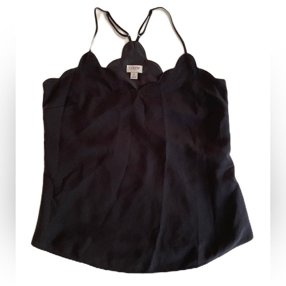 🛍️ J. Crew Scalloped Black Tank Top